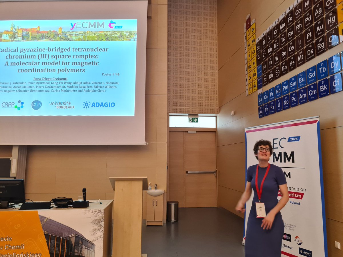 We never have enough of pyrazine radical-bridged coordination compounds and Rosa Diego <a href="/RCreixenti/">Rosa Diego Creixenti</a> is giving us more of these fascinating systems <a href="/ecmm2024/">ECMM2024</a> #ECMM2024