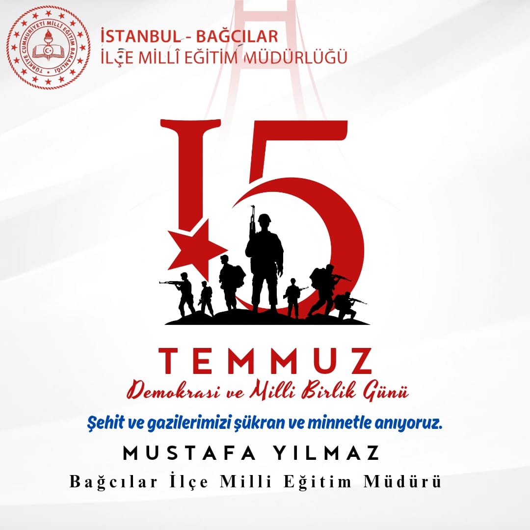 Vatan sevgisi ve bağımsızlık uğruna canlarını feda eden şehitlerimizi minnetle anıyoruz.

<a href="/tcmeb/">Millî Eğitim Bakanlığı</a> <a href="/istanbulilmem/">İstanbul İl Millî Eğitim Müdürlüğü</a> <a href="/MucahitYentur/">Murat Mücahit Yentür</a>