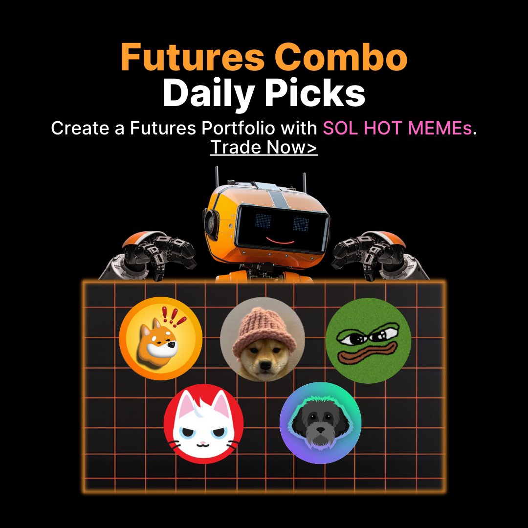 Bybit_Official's tweet photo. Futures Combo Daily Picks Alert! 🚀

Create a Futures Portfolio with SOL #Memecoins. Trade Now. 💰📈

Capitalize on the meme coin craze with a long position in the hottest SOL tokens. 🔥💸

👉 Create Futures Combo Now!
https://t.co/PIeUSDIFG8

#Bybit #SOL #Crypto #MemeCoins #Web3 https://t.co/5v8b4wWQXG