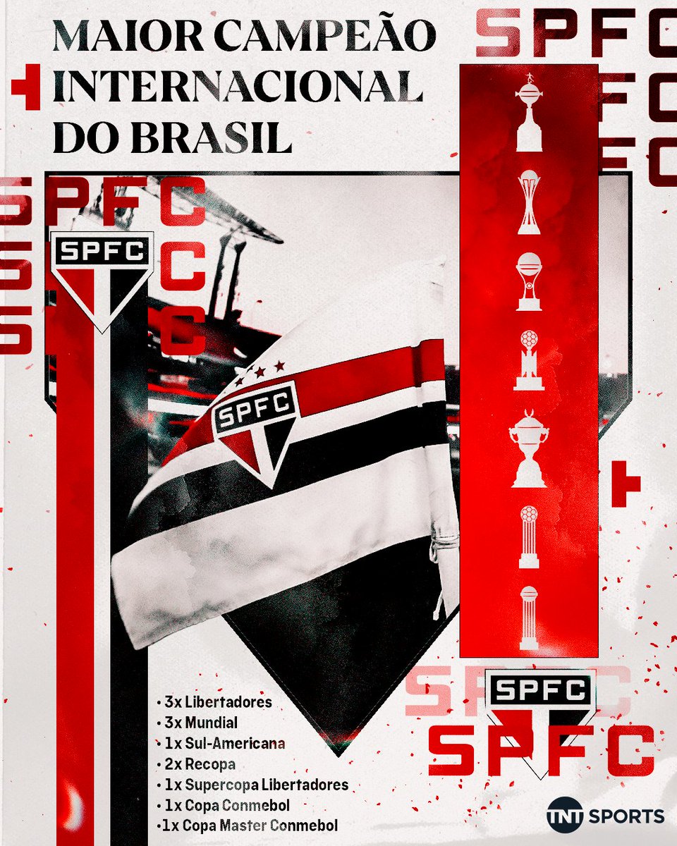 TNTSportsBR's tweet photo. 19 ANOS DO TRI DA LIBERTADORES! 🇾🇪🇾🇪🇾🇪 Ninguém tem mais títulos internacionais que o São Paulo! Tem que respeitar o Tricolor... https://t.co/0EBUGkVPoX