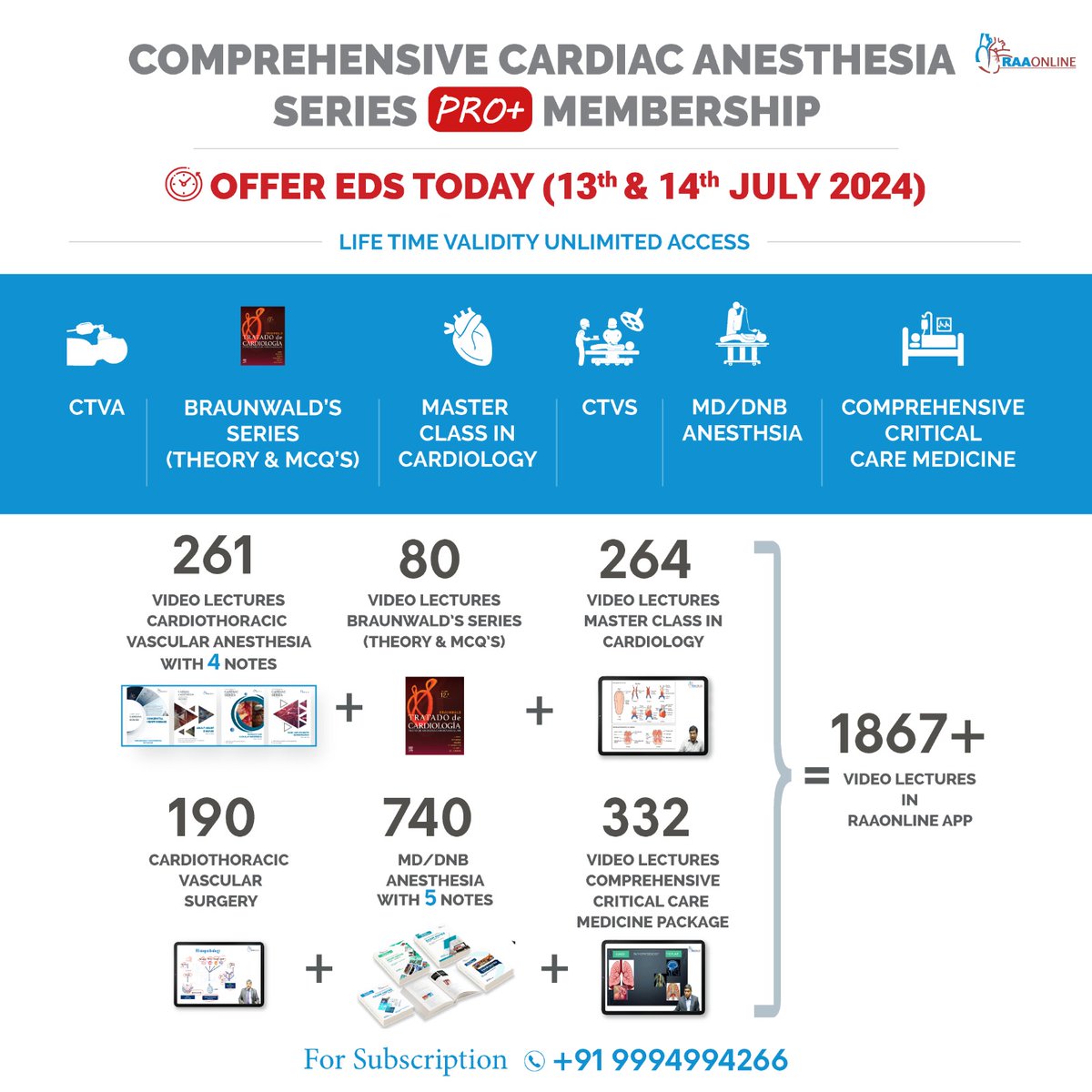 Raaonline's tweet photo. Offer Ends Now for Comprehensive Cardiac Anesthesia Series Pro+ Membership. Subscription Plan Valid till July 14th for Subscription Contact: +91-9994994266
Android: https://t.co/fSlaHVpc0T
IOS: https://t.co/oJAMS4dSCa
#CardiacAnesthesia #AnesthesiaPro #MedicalEducation https://t.co/9wCUWvlSQy