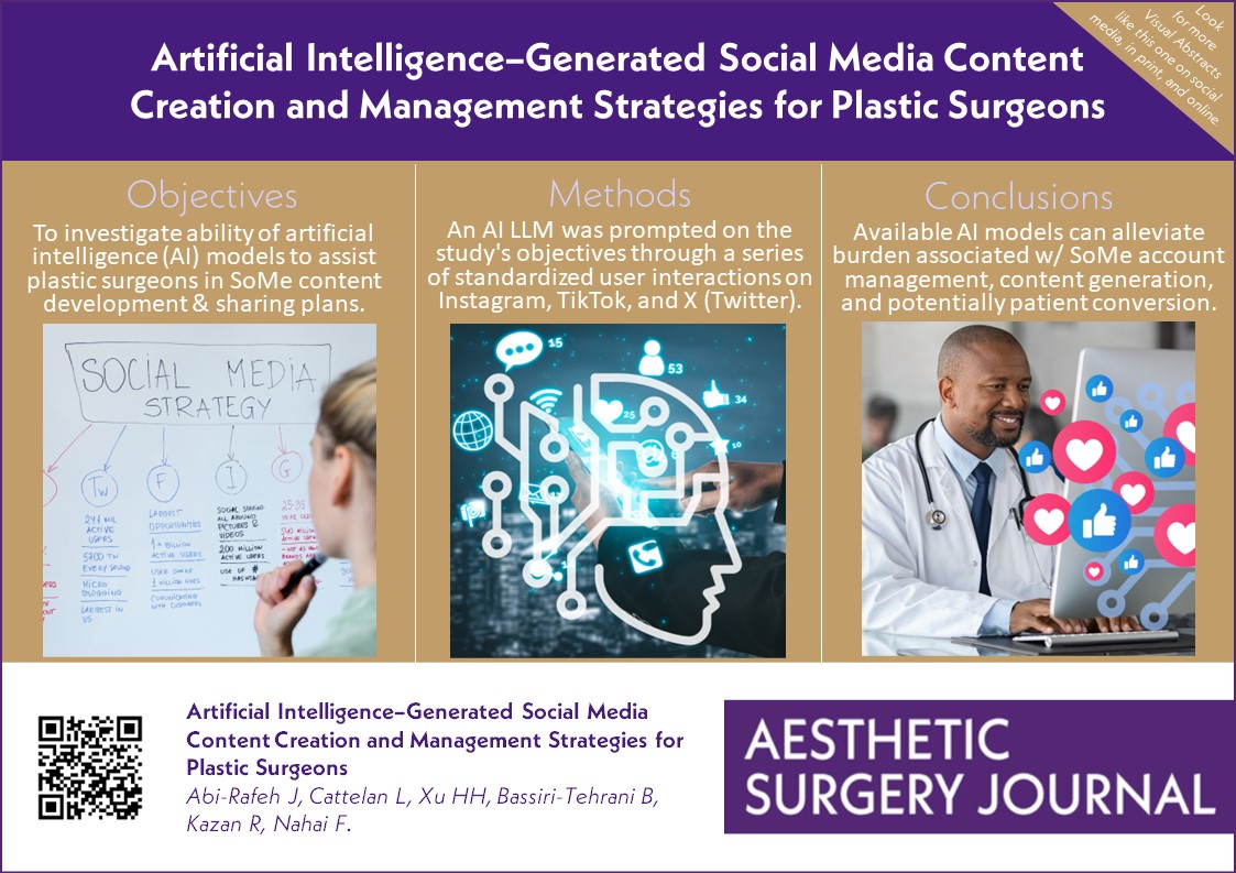 Aesthetic Surgery Journal/ASJ Open Forum (@asjrnl) on Twitter photo Could #AI be the answer to managing social media content for your practice?
🔗Read the paper: doi.org/10.1093/asj/sj…
<a href="/NahaiDr/">Dr Nahai</a> @phaedracress <a href="/drkenkel/">Jeffrey Kenkel, MD</a> @alalymd @danielbutzmd <a href="/NugentNora/">Dr Nora Nugent ✨</a> <a href="/drgraemeglass/">Graeme E. Glass</a> <a href="/CindyWuMD/">Dr. Cindy Wu</a> <a href="/PeterJWirthMD/">Peter Wirth, M.D.</a> <a href="/dr_amakamd/">Nneamaka “Amaka” Nwubah</a> <a href="/DrDiBernardo/">Barry DiBernardo, MD</a> @drjahmad <a href="/drroykim/">Roy Kim 🇺🇸</a> Could #AI be the answer to managing social media content for your practice?
🔗Read the paper: doi.org/10.1093/asj/sj…
<a href="/NahaiDr/">Dr Nahai</a> @phaedracress <a href="/drkenkel/">Jeffrey Kenkel, MD</a> @alalymd @danielbutzmd <a href="/NugentNora/">Dr Nora Nugent ✨</a> <a href="/drgraemeglass/">Graeme E. Glass</a> <a href="/CindyWuMD/">Dr. Cindy Wu</a> <a href="/PeterJWirthMD/">Peter Wirth, M.D.</a> <a href="/dr_amakamd/">Nneamaka “Amaka” Nwubah</a> <a href="/DrDiBernardo/">Barry DiBernardo, MD</a> @drjahmad <a href="/drroykim/">Roy Kim 🇺🇸</a>
