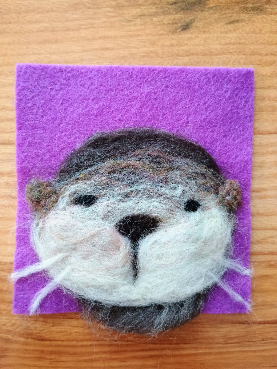 First attempt at 2D felting. 🦦 What should I make next?