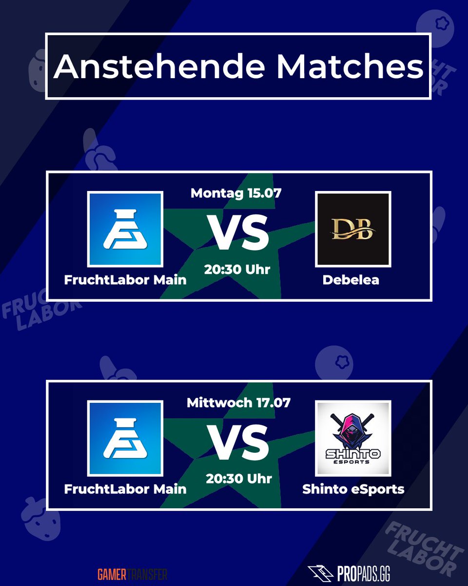 FruchtLabor - Counter Strike (@fruchtlaborcs) on Twitter photo Am Montag, den 15.07.24 startet unser Main Team in die <a href="/ESEA/">ESEA League</a> Season 50
Wir drücken unseren Jungs ganz fest die Daumen und wünschen ihnen viel Erfolg.
#FruchtLabor #CS2 #ESEA Am Montag, den 15.07.24 startet unser Main Team in die <a href="/ESEA/">ESEA League</a> Season 50
Wir drücken unseren Jungs ganz fest die Daumen und wünschen ihnen viel Erfolg.
#FruchtLabor #CS2 #ESEA