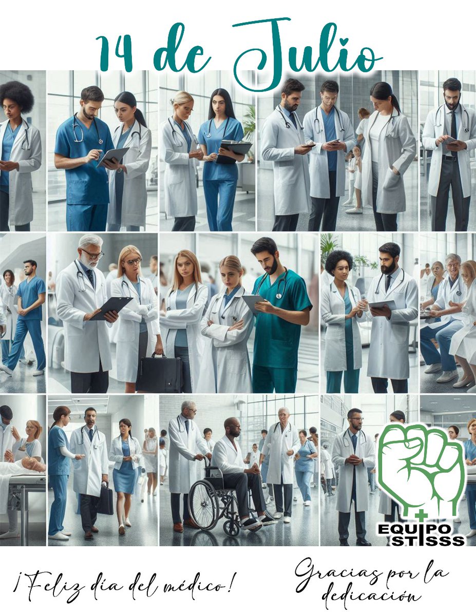 Queremos felicitar a TODOS los #medicos en este dia tan especial, que día a día están dando todo de sí mismos para salvaguardar la salud y la vida de sus pacientes y hacemos un extensivo agradecimiento por todo su esfuerzo, atencion y cariño hacia sus pacientes.

#isss #stisss