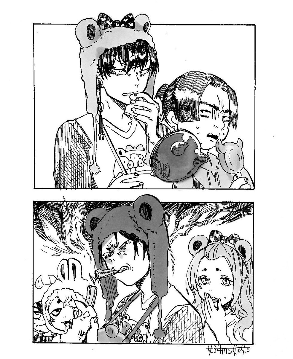 【ほおてつ】はしゃぐ二神 