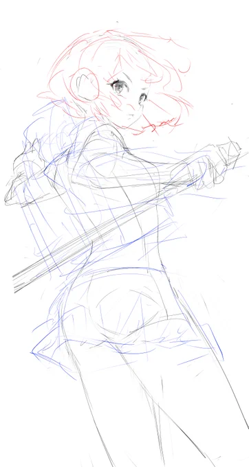 毎日お絵かき2459日目今日はクソラフで( ˘ω˘ ) 