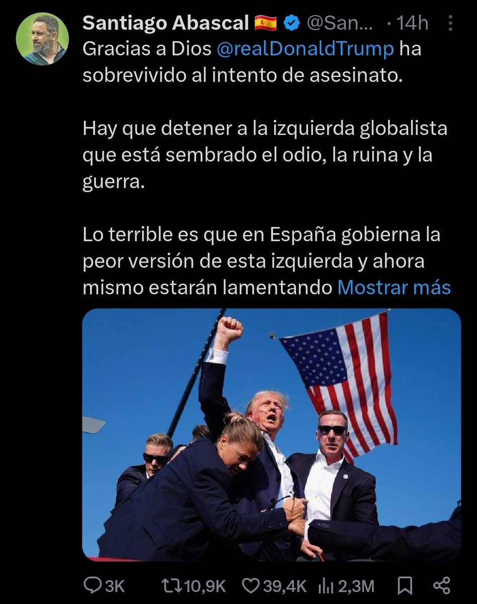 progresociudad's tweet photo. No es posible que en pleno SXXI sucedan intentos de asesinato #politicos ni en #usa  ni en el mundo. En  #españa los atentados del #11M cambiaron el voto hacia el #psoe hoy #trump tiene más posibilidades de ganar las elecciones en #usa pero no podemos fomentar el #odio https://t.co/tj6sGzT0uL