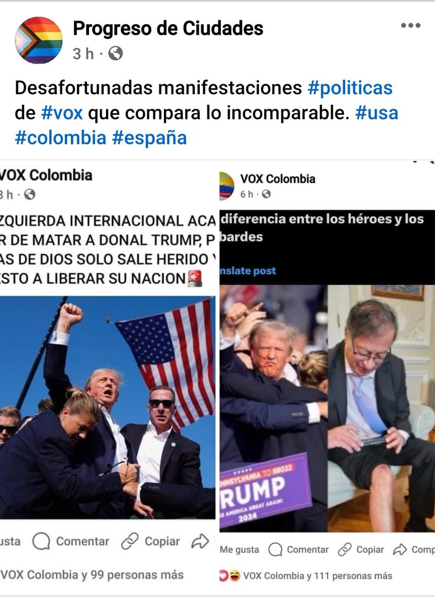 progresociudad's tweet photo. No es posible que en pleno SXXI sucedan intentos de asesinato #politicos ni en #usa  ni en el mundo. En  #españa los atentados del #11M cambiaron el voto hacia el #psoe hoy #trump tiene más posibilidades de ganar las elecciones en #usa pero no podemos fomentar el #odio https://t.co/tj6sGzT0uL