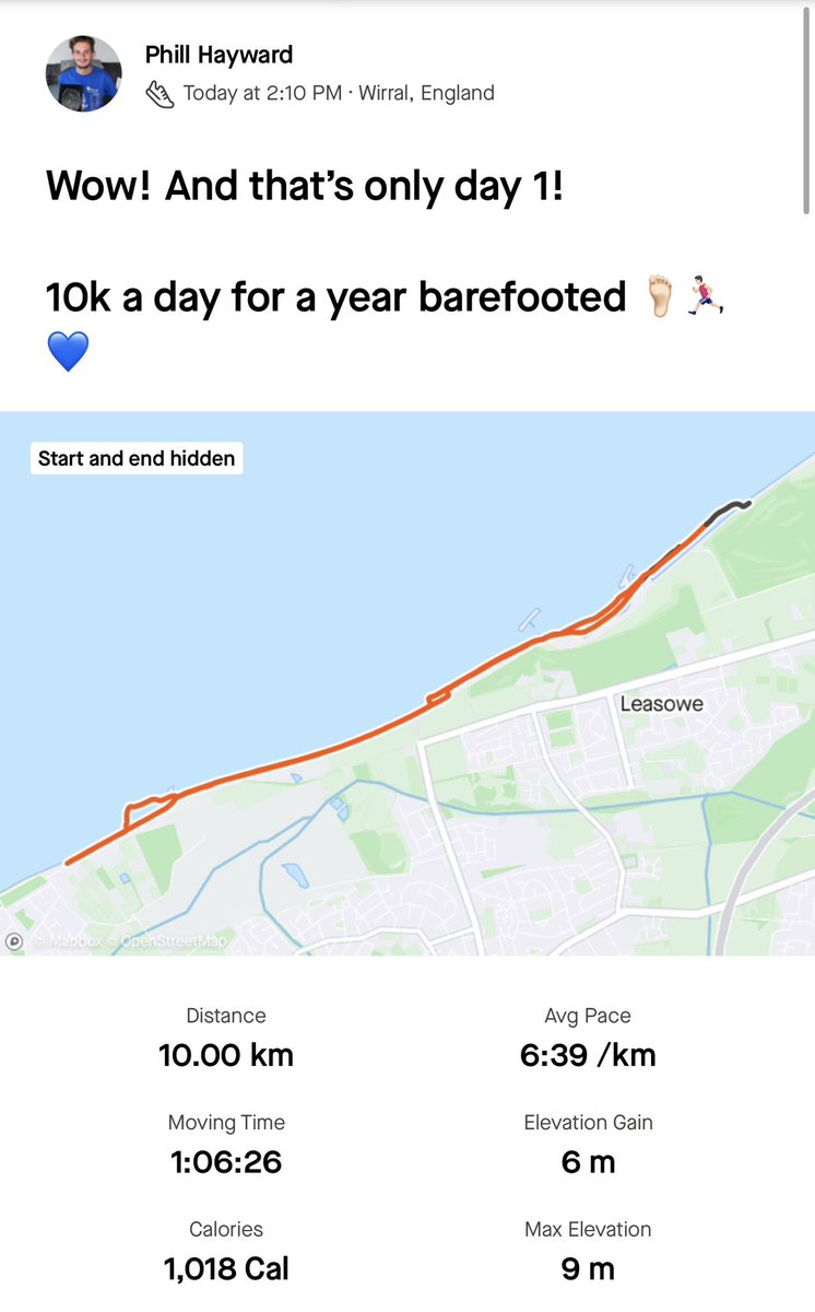 Phill Hayward - 10k a day for a year 🦶🏻🏃🏻♂️💙 tweet media