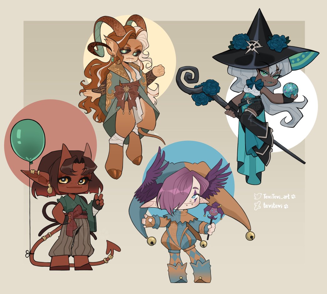 🎈⚜️☀️🔮Some chibi commissions🔮☀️⚜️🎈 #commission #DnD #characterdrawing #OC