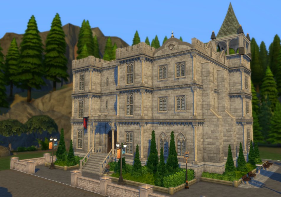 Geopopz's tweet photo. No clue why I'm on this platform. I'll probably be inactive soon but I'm in a Sims mood, here's a Castle Estate build inspired by Favonious Knights HQ in #GenshinImpact #Sims4 https://t.co/ZjvE1aldMd