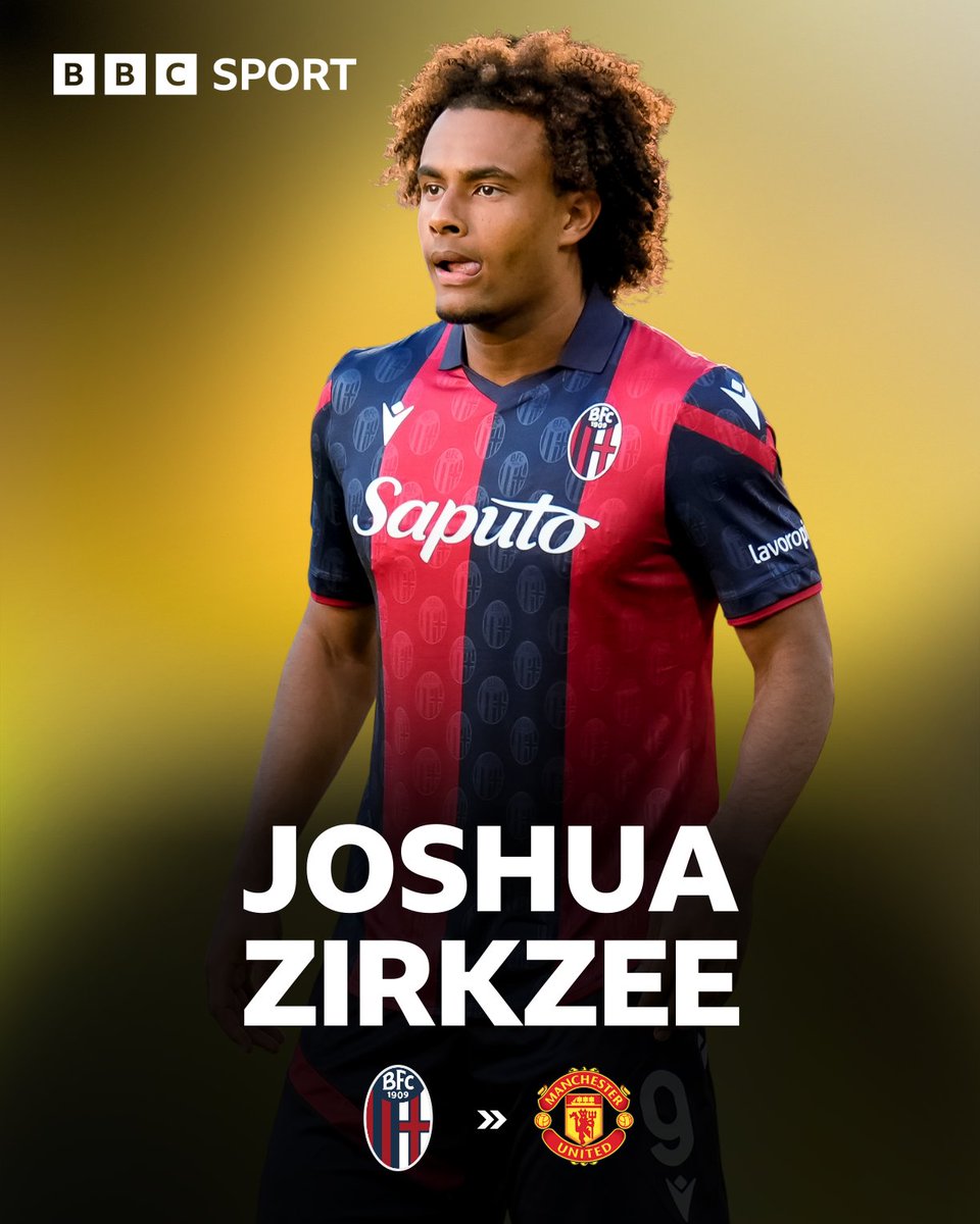 BBCMOTD's tweet photo. Man Utd have announced the signing of Joshua Zirkzee for a fee of £36.54m ✍️

#BBCFootball #MUFC https://t.co/jQZv0Q4gDt