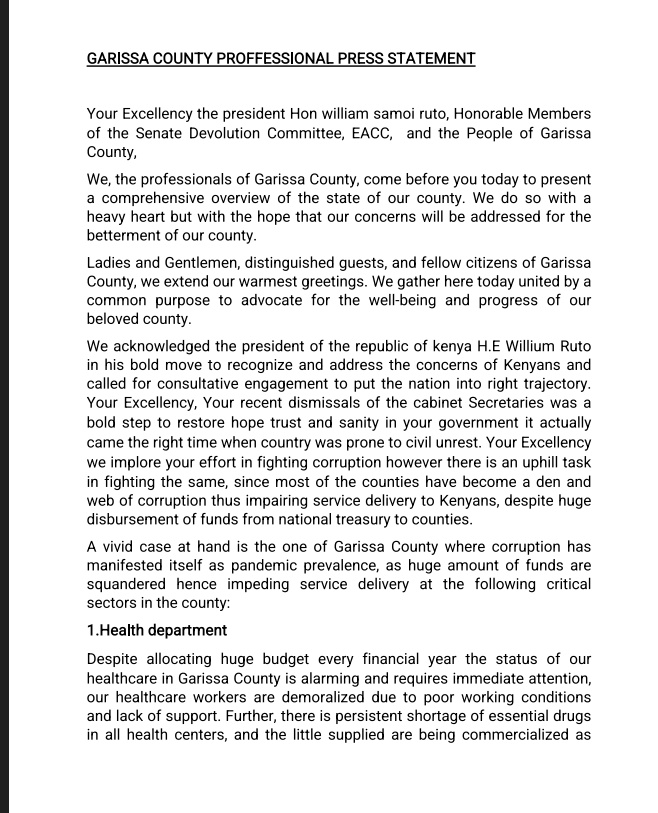 muduabdull's tweet photo. Ladies and Gentlemen the Garissa County Professionals are now active demanding answers !!

Class can the pressure INCREASE or DECREASE !!

@Nathif_J_Adam we need ANSWERS
@EACCKenya
@ODPP_KE

#OkoaGarissa https://t.co/U7Y6IrDs4o