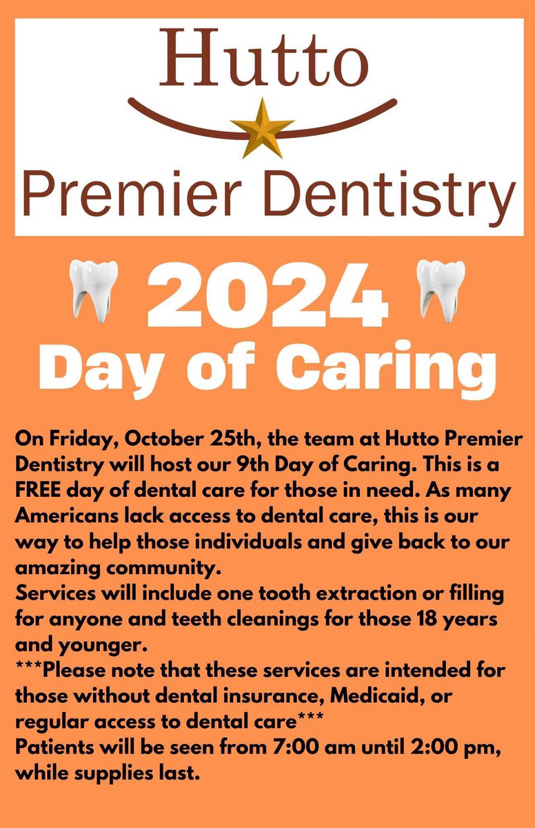 HPDentistryTX's tweet photo. Announcing our 9th Day of Caring on October 25th! https://t.co/RCTqKOrYWg
