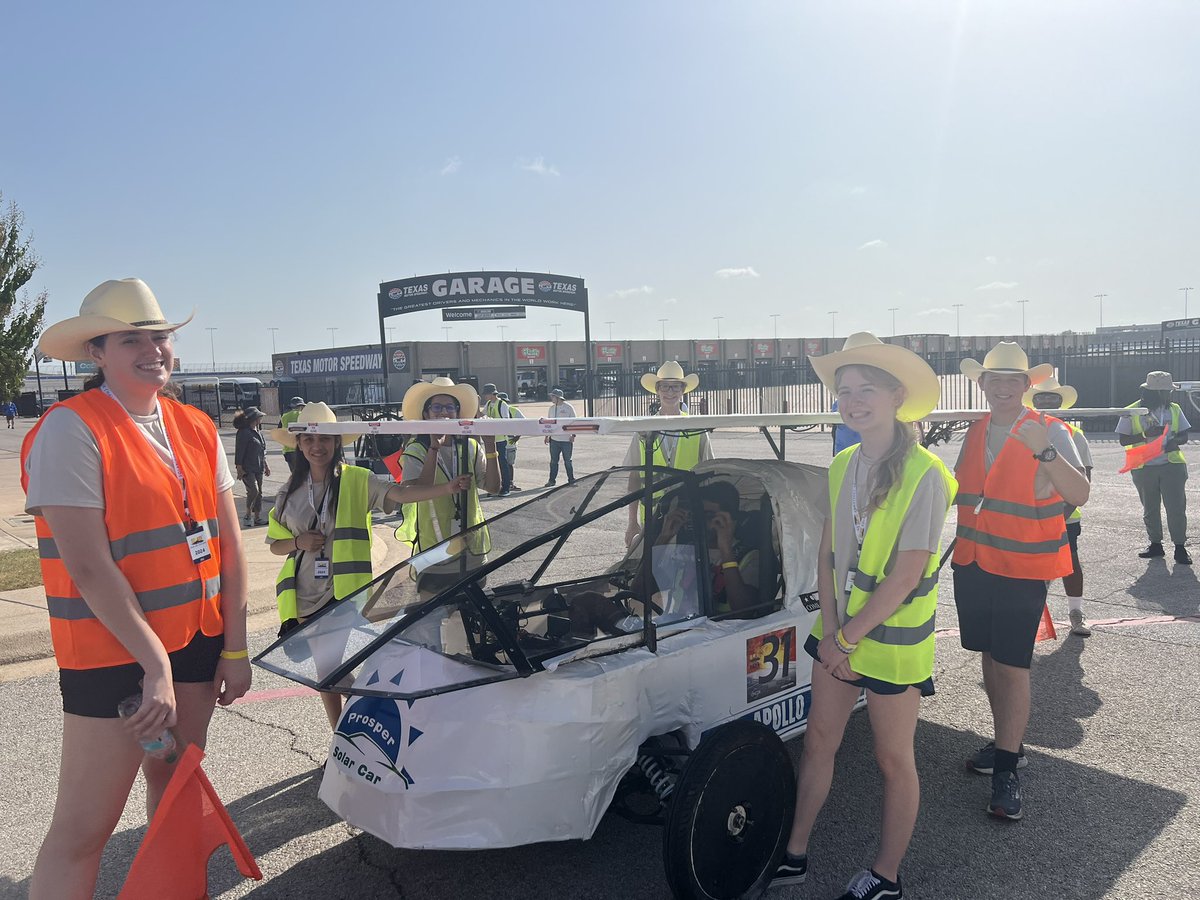 dageiter's tweet photo. Prosper Solar Car @ProsperEngTeam has started our race. So far things are going well. Four days for this marathon circling the 1.5 mile Texas Motor Speedway.  Good communication and great teamwork is fantastic. I am a proud sponsor. @prosperCTE @ProsperISD https://t.co/pqQfB8zd3Y