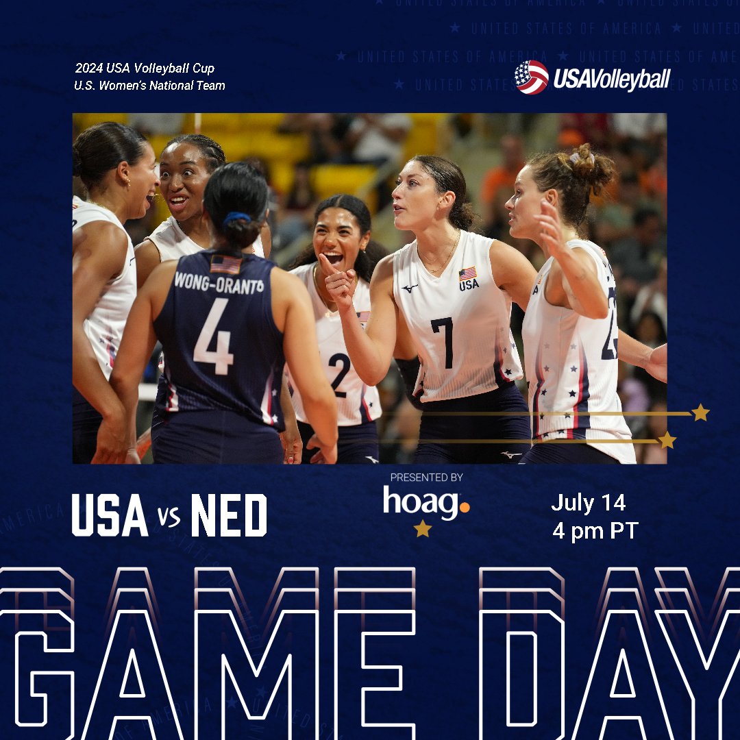 usavolleyball's tweet photo. One last time before Paris!
The U.S. Women's National Team returns to Long Beach for the finale of the 2024 USA Volleyball Cup presented by @hoaghealth.
#USAVCup https://t.co/BKTF0rWUMr