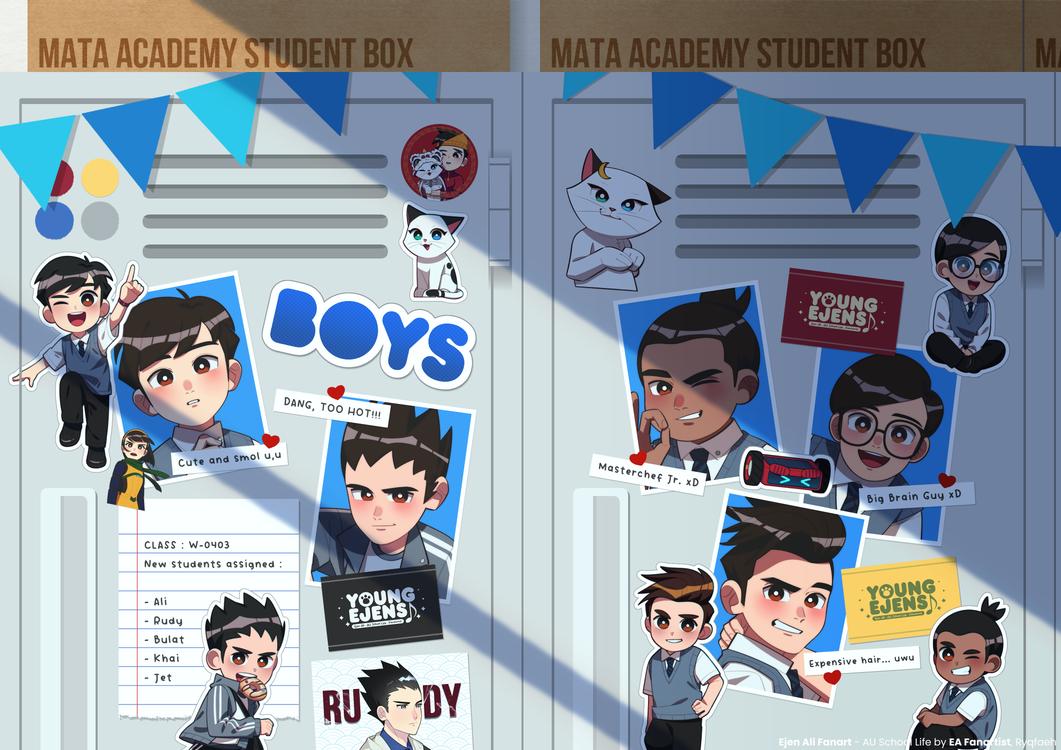 ryqfaeh's tweet photo. 【Secret Letter】New Students Assigned Pt.3 ~ 🎒✨
//❗DO NOT REPOST / STEAL MY ARTWORKS❗//
『Hashtag 』: 🕶️🕵🏻🐱
#ejenali #ejenrudy #ejenbulat #ejenkhai #ejenjet #ARTvidence #AUSchoolLife https://t.co/am5GVOOcWi