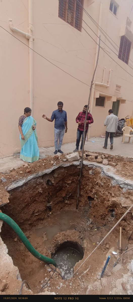 ArunaKothakapu's tweet photo. Visited Sai Ram Colony, Inspected  *STP*  work in progress under maintenance by Water Works Department alongwith DGM Sheela Rani, Manager Sravan, Working Inspector Srinivas, Kishore and Paramesh.... https://t.co/VbDwEFQEAE