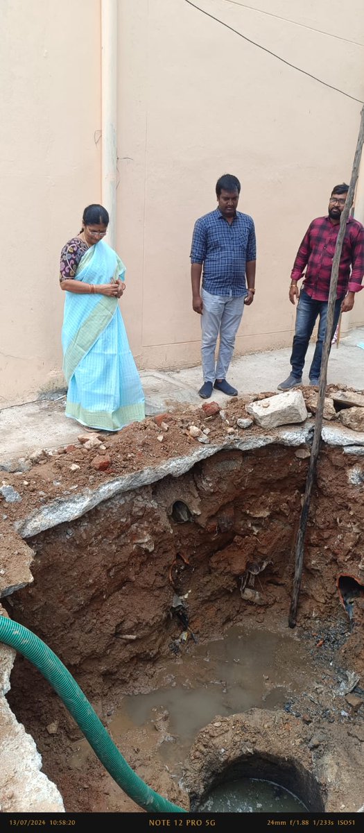 ArunaKothakapu's tweet photo. Visited Sai Ram Colony, Inspected  *STP*  work in progress under maintenance by Water Works Department alongwith DGM Sheela Rani, Manager Sravan, Working Inspector Srinivas, Kishore and Paramesh.... https://t.co/VbDwEFQEAE