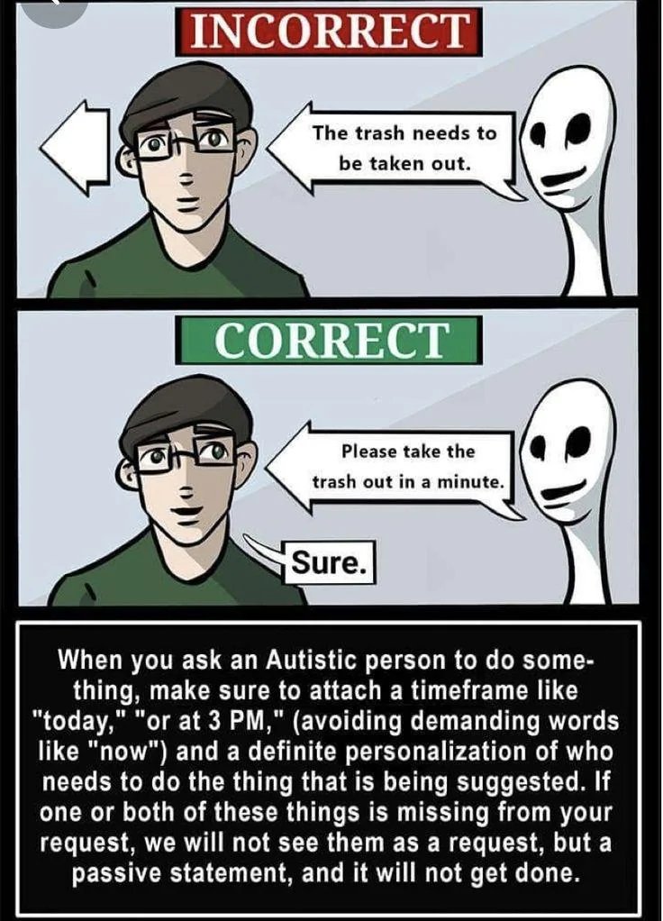 NoNonsenseND's tweet photo. NTs need to learn how to talk to us 

Credit: @GrowingUpAutie https://t.co/dvUDyX3VRX