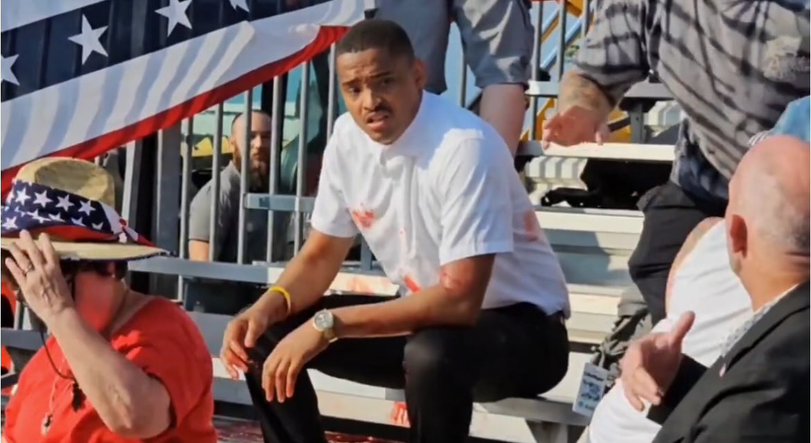 thechadwickpaul's tweet photo. This is Rico Elmore.

Last night, he spoke at President Trump’s rally.

After multiple shots were fired, Rico jumped over a barrier to render aid to the unintended victims in the crowd.

Rico is a hero. He risked his own life to save others.

We will never forget July 13th, 2024. https://t.co/l3teoLu0Et