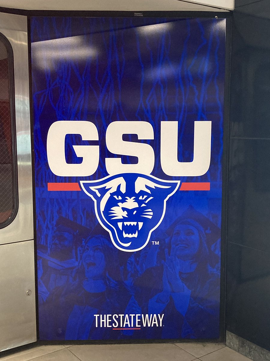 HartwellStudio's tweet photo. On the way to #BOSCA24, I see @GeorgiaStateU has updated their ATL airport campaign using the HSW-designed athletics logo. #Smallcollege ADs &amp; Presidents: can your athletics identity do heavy lifting for your school? If no, let’s talk: https://t.co/FXVQWoGZw9 https://t.co/u49EqVEmm8