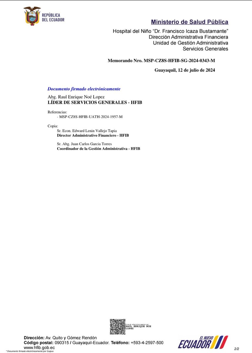 Siguen actos de corrupción y nepotismo en @HospitalFIB esposo de Analista de Talento Humano NO  califica para el puesto pero lo mantienen su cónyuge #Urgente necesitamos cambios hospital en crisis
 <a href="/DrAntonioNaran/">Dr. Antonio Naranjo Paz y Miño</a> <a href="/Salud_CZ8/">Coordinación Zonal 8 🇪🇨</a> <a href="/CarlosVerareal/">Carlos Vera</a>
<a href="/LaDefensaEc/">LaDefensa</a> <a href="/RTSEcuador/">RTS</a>
<a href="/aldiacomec/">ALDIA NOTICIAS</a>