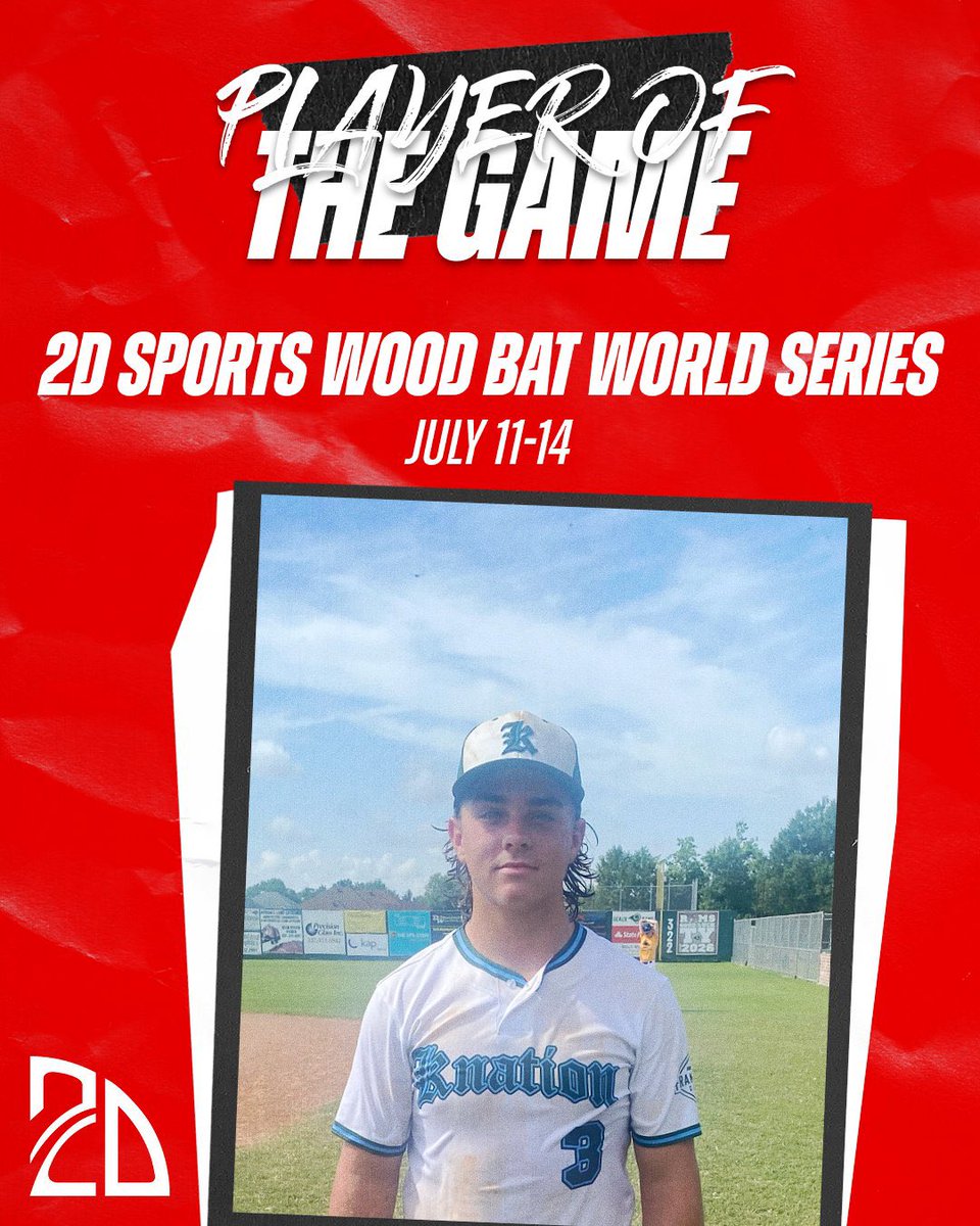 2DsportsbsbLA's tweet photo. ⭐️ Player of the Game ⭐️

James Frank 
LAK Renegades 16U

Hahnville HS | 2026 | LA
#Uncommitted #2DHitting #2D2026 https://t.co/OlYM3fWwgq