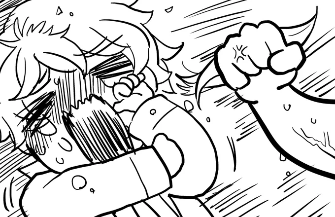 ユ虐 半分寝ながら描いたらしいあんま覚えのないラフがあったのでとりあえず描いたんだけど、ひどいと思う 