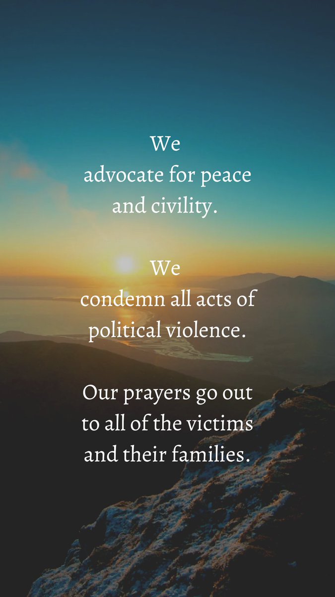 gap_pac's tweet photo. We advocate for peace and civility. We condemn all acts of political violence. Our prayers go out to all of the victims and their families. https://t.co/hTZ86fpiCa