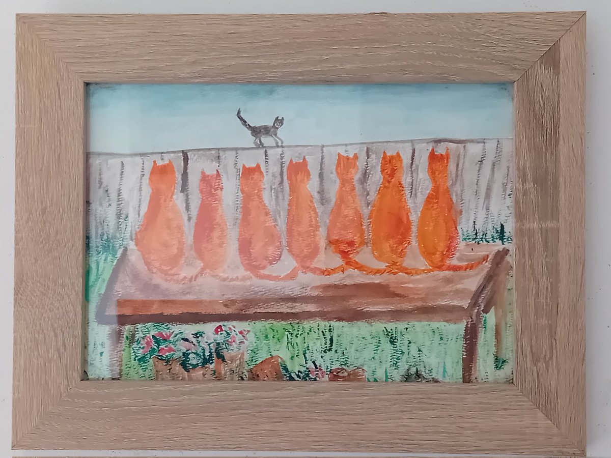 hmdawson1's tweet photo. Ooops. I'm a bit late in posting July's colourful #daub by @SimonAngelanMin. My former feral Gingers will love this one, as do I 🧡 #Art #FeralsMatter https://t.co/aYuRMdLAkn