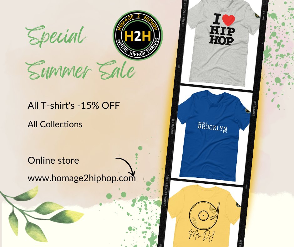 Homage2HipHop's tweet photo. Hot Summer Sale: 15% Off All T-Shirts + Free Shipping!
Click Here ---->https://t.co/xJNd0YEYdE https://t.co/UDDNVhZ9wv