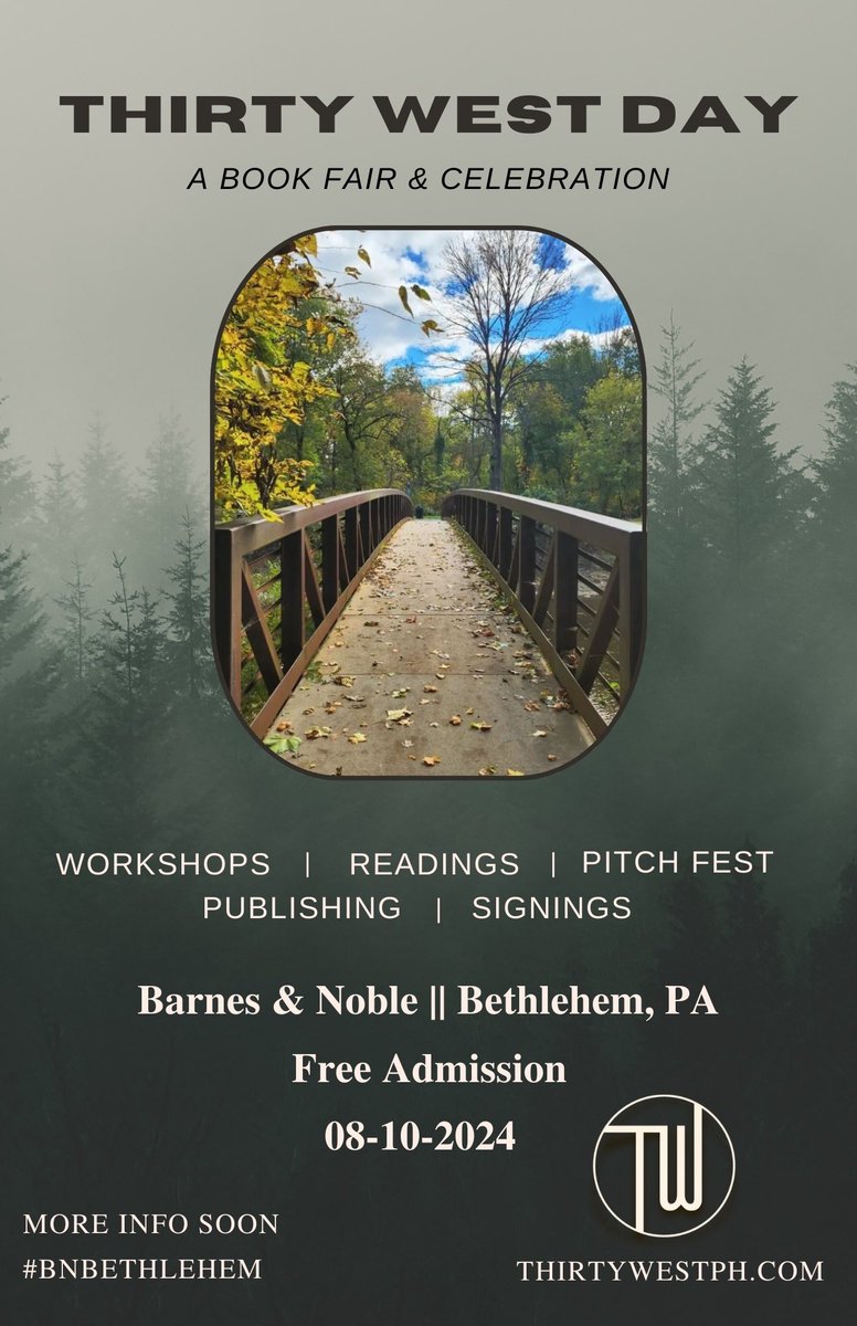 Thirty West (@thirtywestph) on Twitter photo Thirty West Day’s official schedule and feature lineup is here!
<a href="/RossMcMeekin/">Ross McMeekin</a> <a href="/jdalewrites/">Josh Dale</a> <a href="/jessbonder/">Jessica Bonder</a> <a href="/theoriginalison/">Alison</a> @xadamg <a href="/SarahEEdmonds/">Sarah Edmonds</a> <a href="/Chelsea_Stickle/">Chelsea Stickle (she/her)</a> & Maddy Brozusky will be reading.
Learn about mags, limited-edition chapbooks, & the pitch fest.
8/10 <a href="/BNBethlehem/">Barnes & Noble</a> Thirty West Day’s official schedule and feature lineup is here!
<a href="/RossMcMeekin/">Ross McMeekin</a> <a href="/jdalewrites/">Josh Dale</a> <a href="/jessbonder/">Jessica Bonder</a> <a href="/theoriginalison/">Alison</a> @xadamg <a href="/SarahEEdmonds/">Sarah Edmonds</a> <a href="/Chelsea_Stickle/">Chelsea Stickle (she/her)</a> & Maddy Brozusky will be reading.
Learn about mags, limited-edition chapbooks, & the pitch fest.
8/10 <a href="/BNBethlehem/">Barnes & Noble</a>