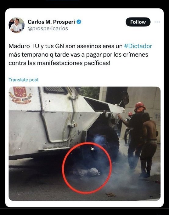 gregory_ing's tweet photo. Éste es el mismo que ahora dice que Maduro garantiza la paz. Que vergüenza haberlo apoyado https://t.co/FyCJWVrUF8
