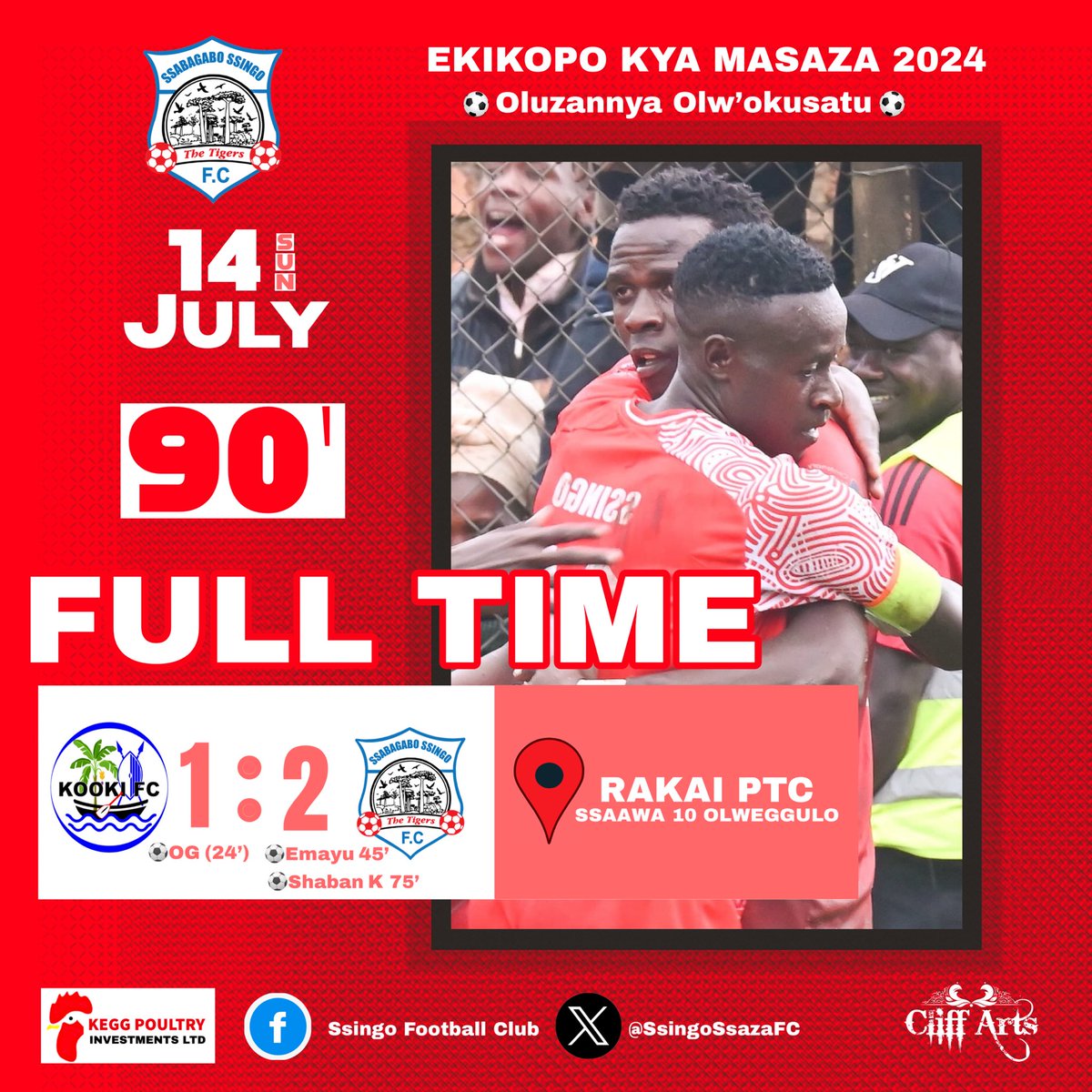 JamesSsebugenyi's tweet photo. Buganda #masazacup2024//#STSnews By Munnakyotera
❇MATCHDAY 3❇
💠Sunday 14th ♾FT♾
#Bugerere 0️⃣:0️⃣ #Buddu HT
#Bulemeezi 2️⃣:0️⃣ #Butambala
#Kyaddondo0️⃣:0️⃣ #Buluuli
#Mawogola 1️⃣:0️⃣ #Gomba
#Kyaggwe 1️⃣:1️⃣ #Buweekula
#Kooki 1️⃣:2️⃣ #Ssingo
#Mawokota 1️⃣:0️⃣ #Ssese
#Kabula 1️⃣:0️⃣ #Busiro https://t.co/6eAx0Wlfmi