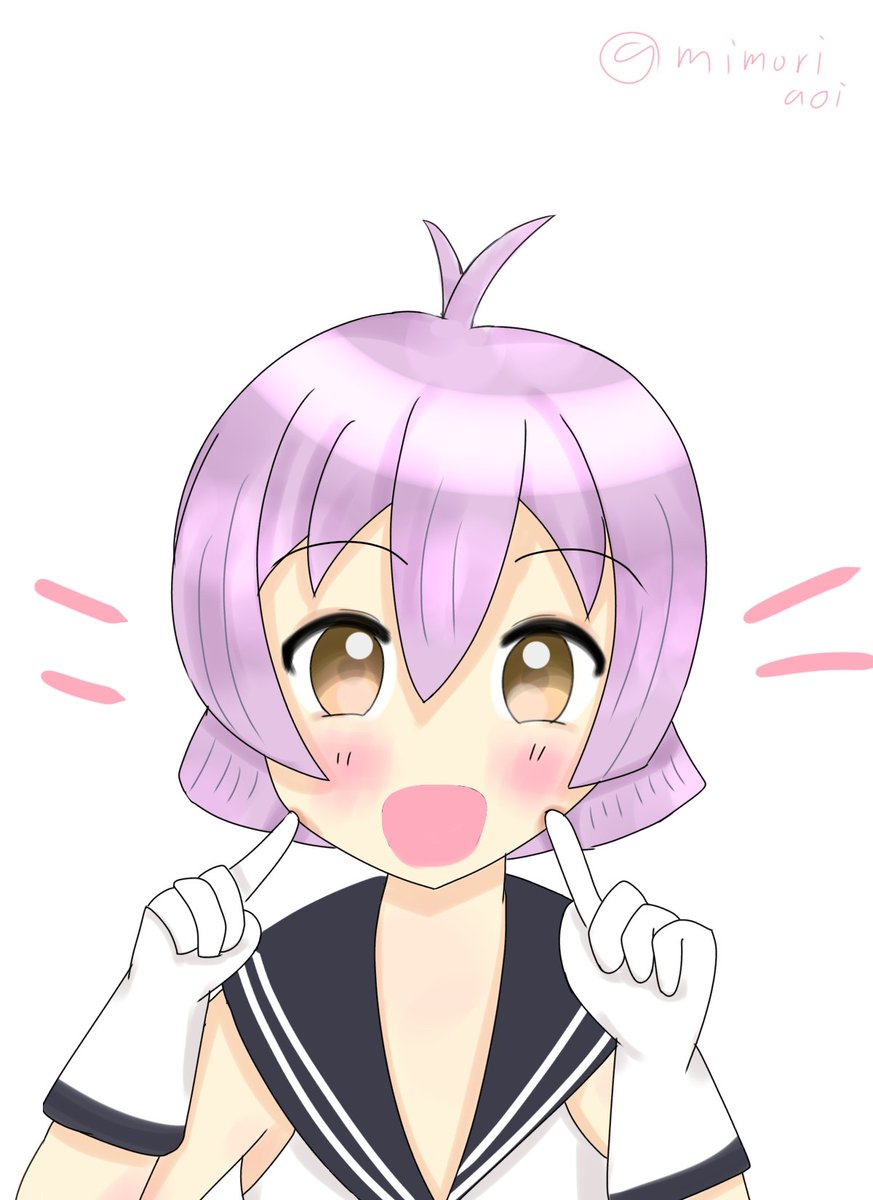 艦これ「酒匂ちゃん。#艦これ版深夜の真剣お絵描き60分一本勝負 #艦これ版真剣お絵描き6」|水守＠みもりのイラスト