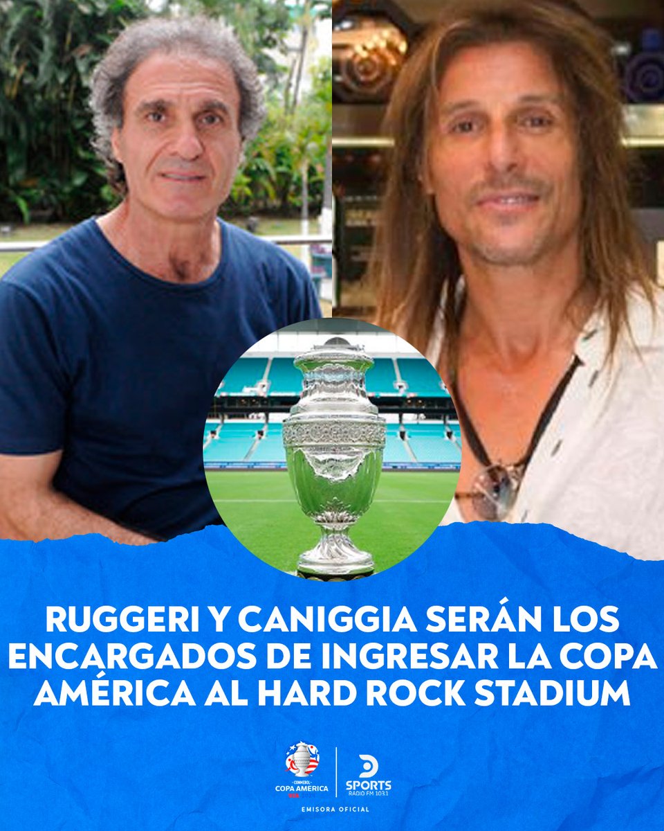 DSportsRadio's tweet image. TODO LISTO PARA LA FINAL DE LA CONMEBOL COPA AMÉRICA ✔️

Oscar #Ruggeri y Claudio #Caniggia serán los encargados de ingresar la Copa América 🏆 al Hard Rock Stadium previo a la final 💪