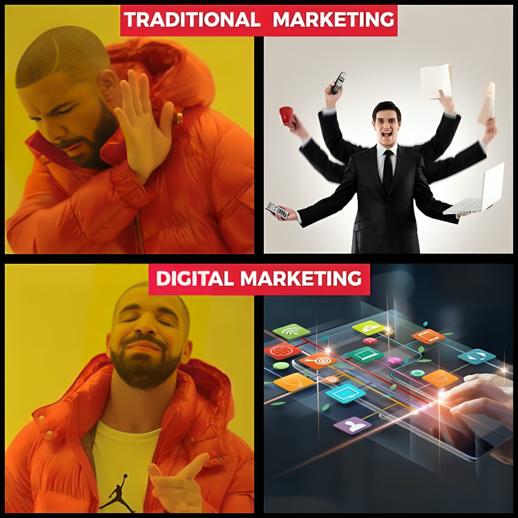 TechThriving's tweet photo. Traditional Marketing v/s Digital Marketing 
#contentideas #TechnicalSEO #offpageseoservices #seoservices #brandstrategy #digitalmarketingcourse #keywordresearch #searching #SEOTools #contentstrategy #GMB #localseo #digitalbranding #digitalmarketing https://t.co/3AMLlz2fDp