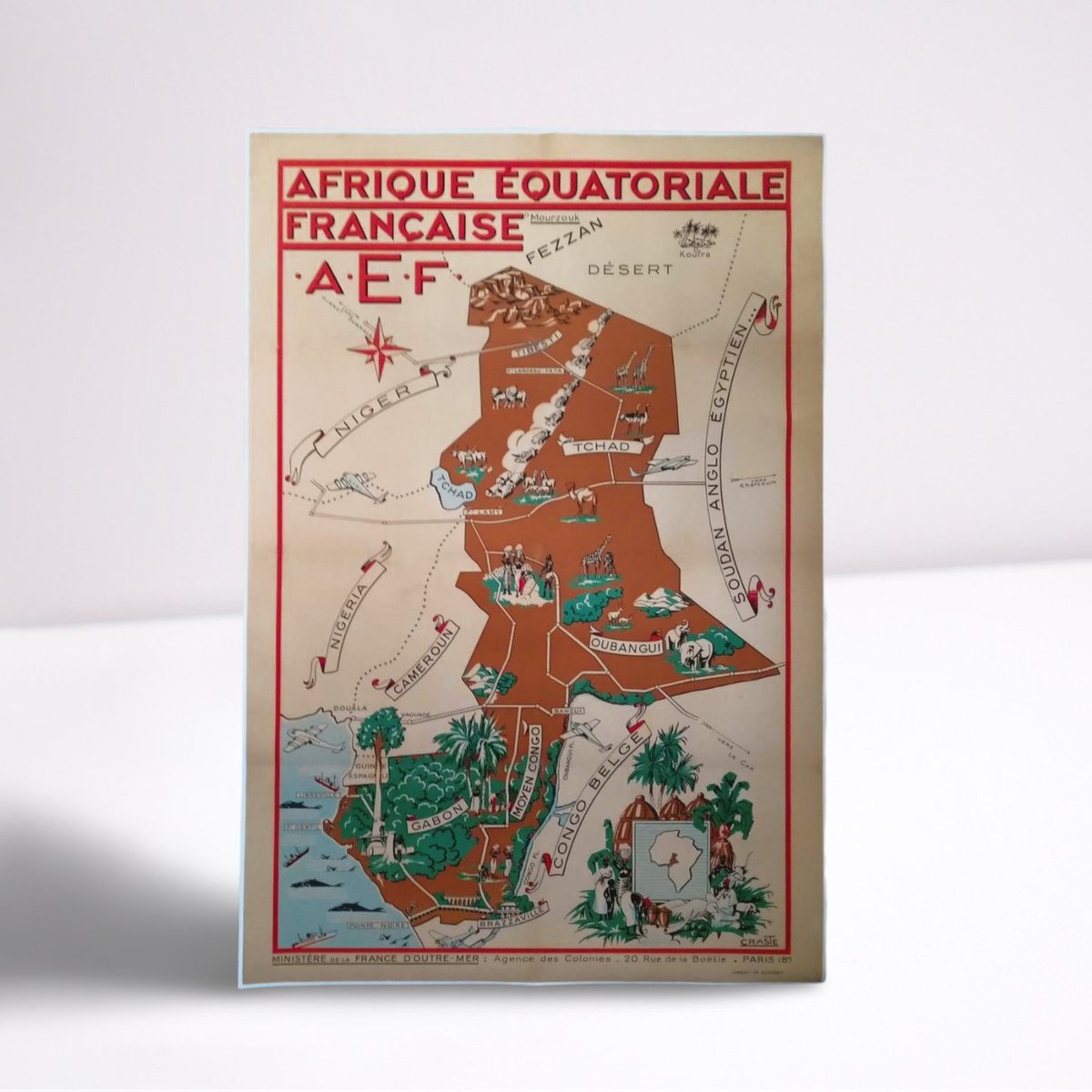 mapmapnmap's tweet image. Lovely 50s poster by Léo Craste, l'Afrique Equatoriale Française!
120*80 cm
#oldmap #pictorialmap #vintagemap #map #africamap #leocraste #oldposter #postervintage #pictorialposter #tourismap #oldprint #poster #vintageprint #cartedumonde #voyagerautrement #arttravel #travelmap
