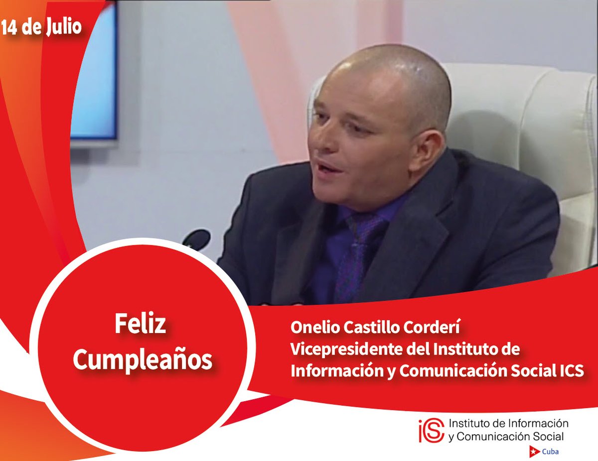IcsCuba's tweet photo. 🎊Hoy está de cumpleaños @oneliocc, vicepresidente del #ICS y camagüeyano de pura cepa. 
📻Se desempeñó como director de la #RadioCubana, se considera un hombre de radio. 
✍️Formó parte de la comisión redactora de la #LeydeComunicaciónSocial.

‼️Le deseamos un FELIZ CUMPLEAÑOS‼️ https://t.co/1DHGG8oxfD
