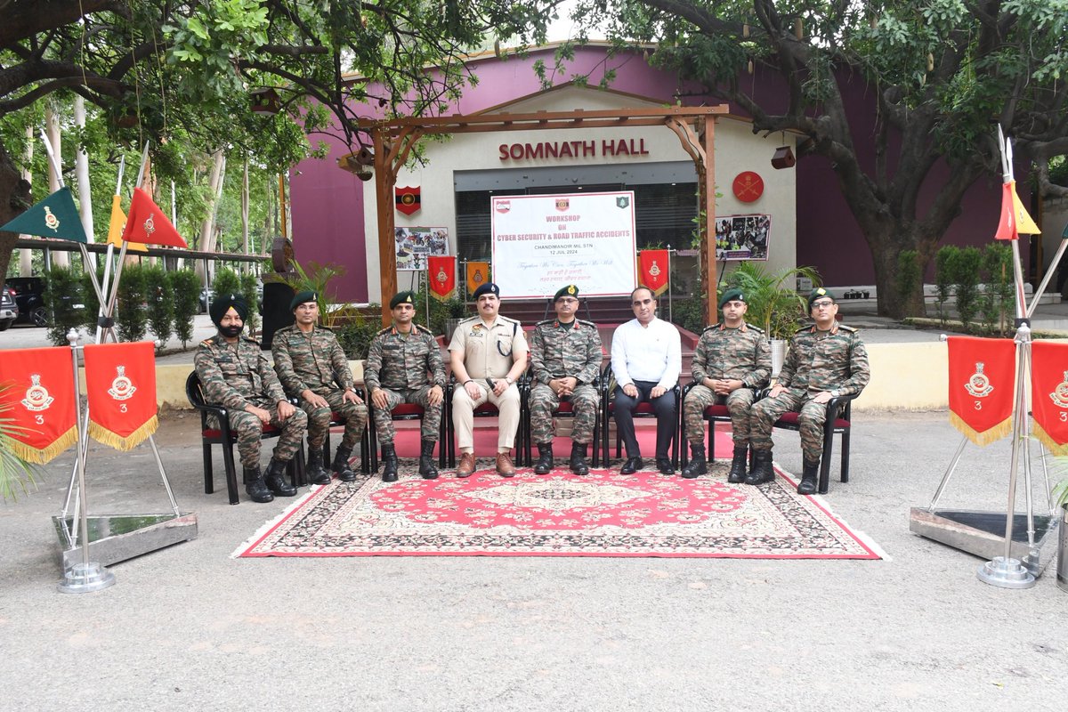 westerncomd_IA's tweet photo. A workshop on #CyberSecurity & Prevention of Road Traffic Accidents was conducted by #PineDiv with Mr Amit Dahiya #SP #Cyber #Haryana for insights on the latest Cyber crimes & Dr Navdeep Asija #TrafficAdvisor to Govt of Punjab on measures to reduce Road Traffic Accidents.
@adgpi https://t.co/df3sGYH1C9