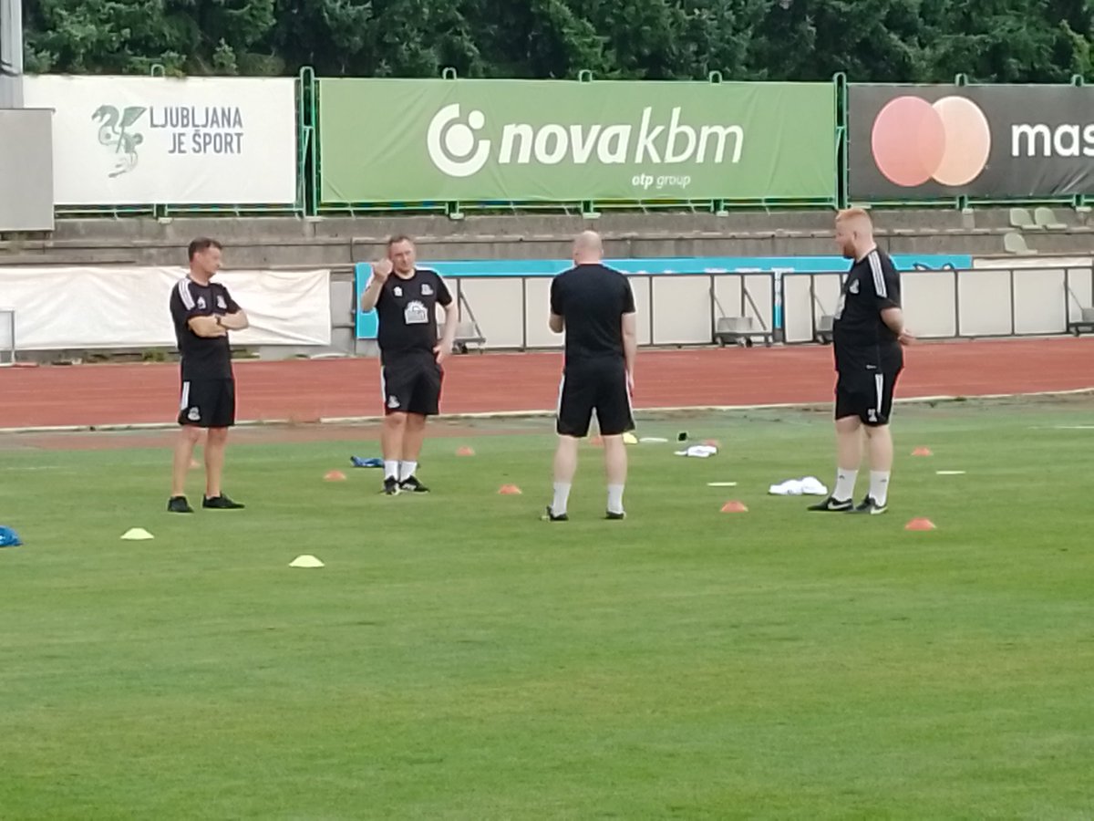 Half time in this European tie . Work started again this morning to give us every chance of qualification to the next round.