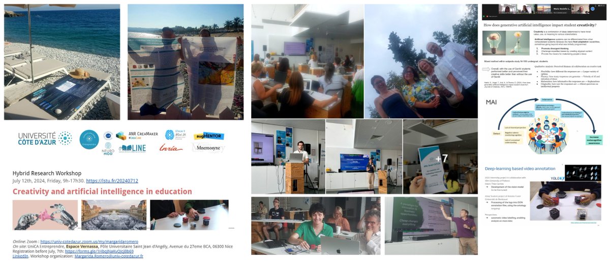 margaridaromero's tweet photo. Slides and video recording of the July 12 Hybrid Research Workshop “Creativity and artificial intelligence in education” 👉 https://t.co/rmeL4XWAhB #AIED #PPai6 @augMENTORproj https://t.co/JcR6SzlT93