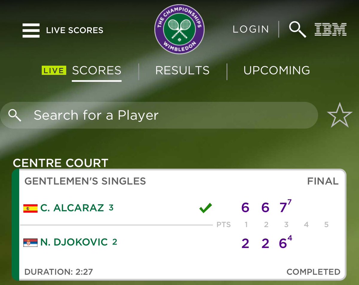 Paseo de <a href="/carlosalcaraz/">Carlos Alcaraz</a> en #Wimbledon2024 ante un desconocido <a href="/DjokerNole/">Novak Djokovic</a>