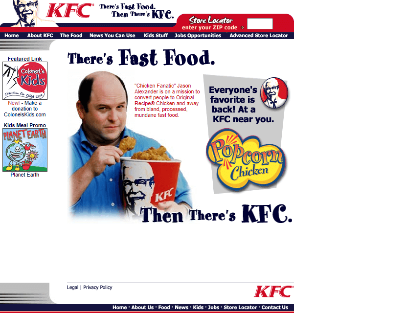 KFC website in 2002

#WebDesignHistory