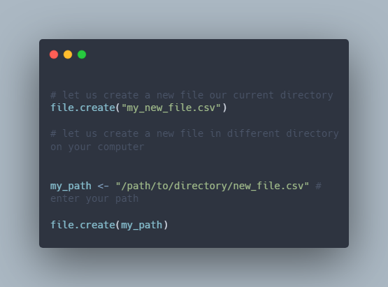 Easily create a new file in your current or different directory with R! 📂 #Rstats #ProductivityHacks