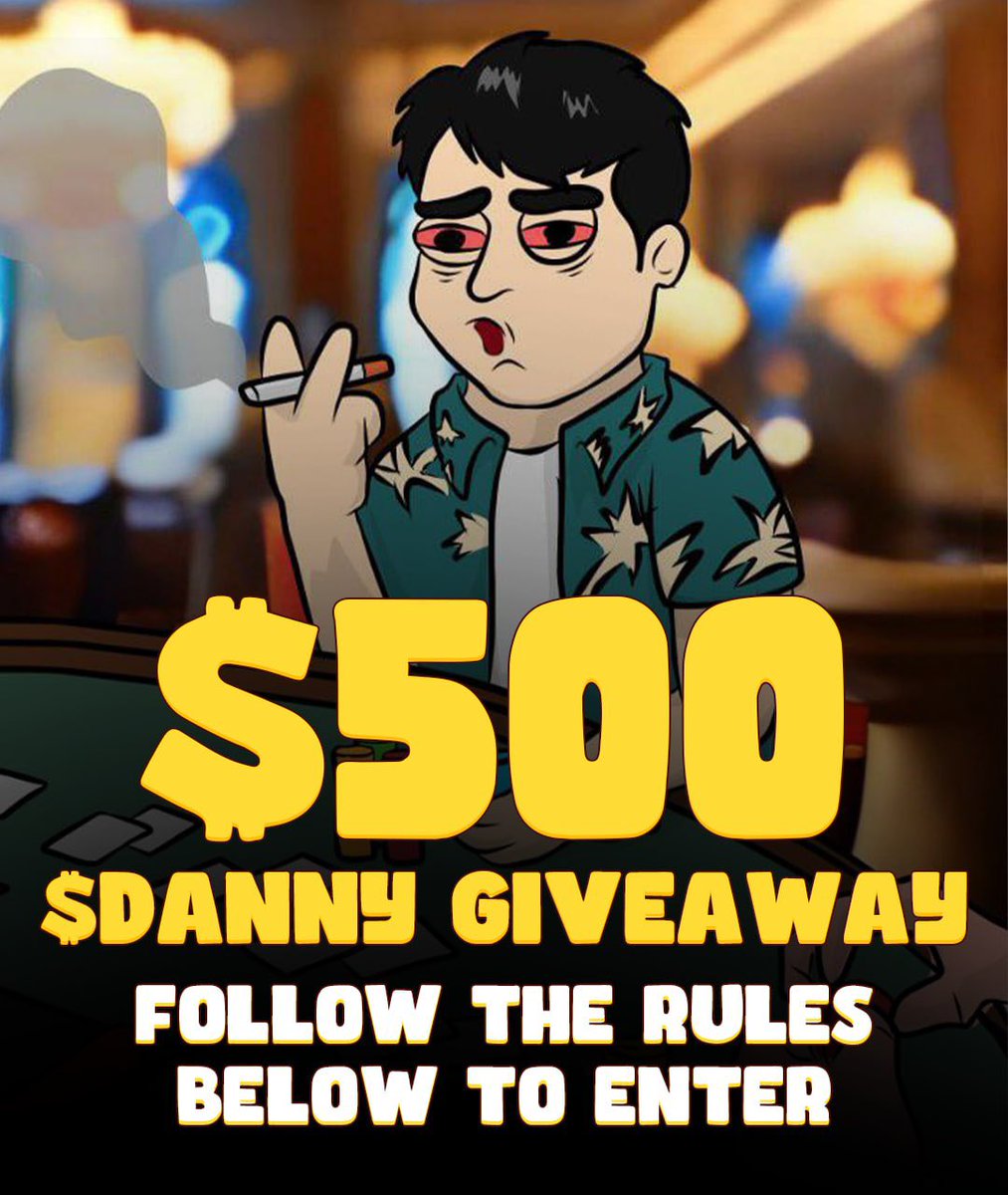 $500 GIVEAWAY in $DANNY tokens

5 winners - $100 (each) will be chosen 

TO ENTER:

- Follow <a href="/DannyDegens/">Degen Danny</a> &amp; <a href="/roshicrypto8/">Roshi</a>

- RT + Like 

- Tag your 2 favorite crypto influencers
