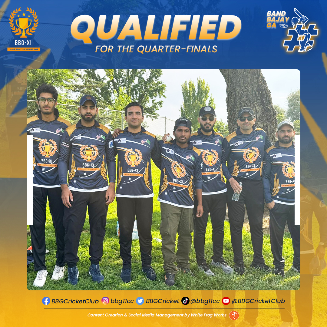 BBGCricket's tweet photo. 💥🏏Proud moment for BBG cricket team as they make it to the quarter-finals! 💪🏆 #BBGCricket #Victory

✅ Follow Us 🔽
Facebook: BBG Cricket Club
Instagram: bbg11cc
Twitter: BBGCricket
Tiktok: @bbg11cc
YouTube: @BBGCricketClub

#bandbajayga https://t.co/LuVDurrw8C