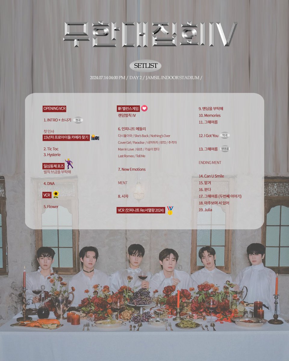 gvuz357's tweet photo. 🚩무한대집회 Ⅳ (INFINITE RALLY)  DAY 2 SET LIST   
#인피니트 #INFINITE 

https://t.co/klt25aMzBI https://t.co/MUfYJyVp9o